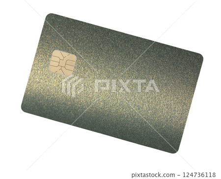 Card for payment service. Elegant plastic credit and debit bank card with chip, glossy texture, 124736118