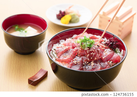 Pickled rice with tuna 124736155