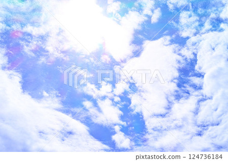 藍色的天空和雲圖像 124736184