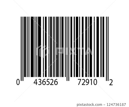 Barcode with Numeric Digits for Product Identification 124736187