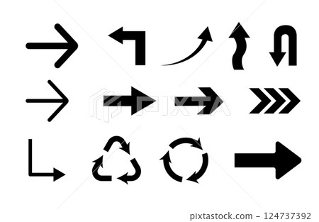 Simple arrow icon set 124737392