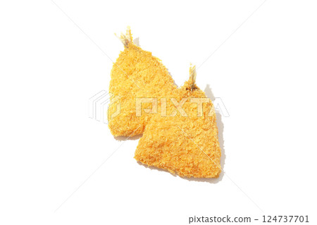 Horse mackerel fry photographed on white background 124737701