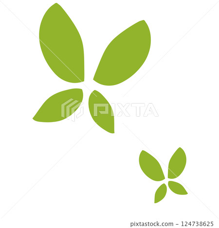 A simple yellow-green butterfly illustration 124738625