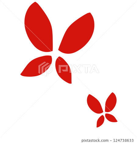 紅色簡單蝴蝶圖 紅色簡單蝴蝶圖 124738633