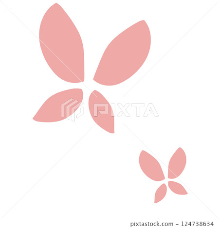 粉紅色的簡單蝴蝶插圖 粉紅色的簡單蝴蝶插圖 124738634