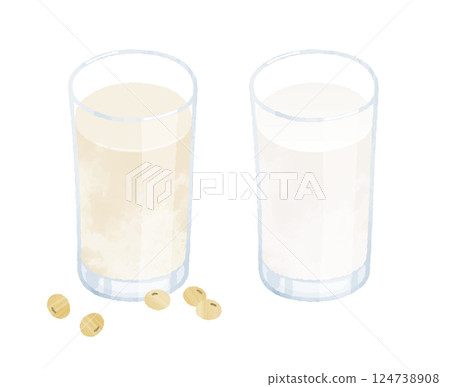 Soy milk and milk 124738908