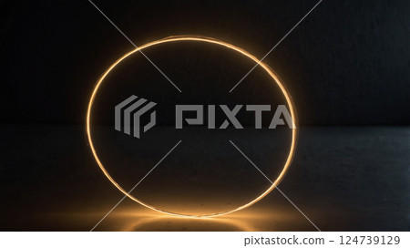 Golden shining ring of light 124739129