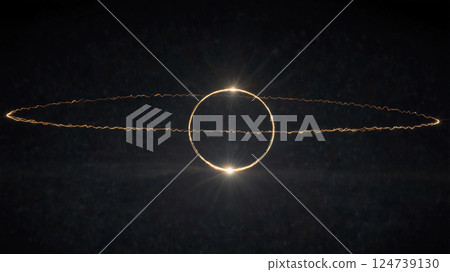 Golden shining ring of light 124739130