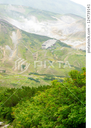 Raichozawa Hut and Jigokudani (view from the Raichozawa hiking trail) Climbing Mount Tsurugi in the Northern Alps Raichozawa Hut and Jigokudani (view from the Raichozawa hiking trail) Climbing Mount Tsurugi in the Northern Alps 124739141