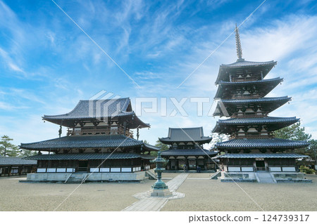 世界遺產、聖德宗總寺、法隆寺西院伽藍、本堂、五層寶塔 124739317