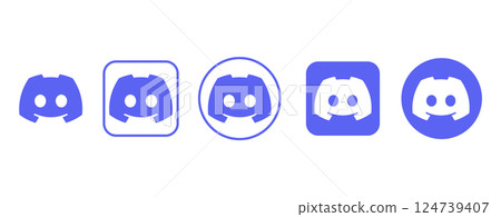 Discord vector logo icon set 124739407