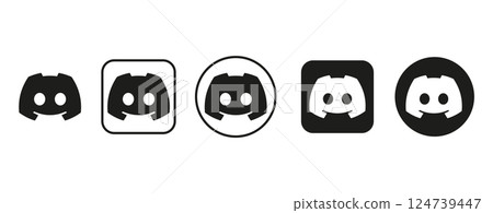 Discord vector logo icon set Discord vector logo icon set 124739447