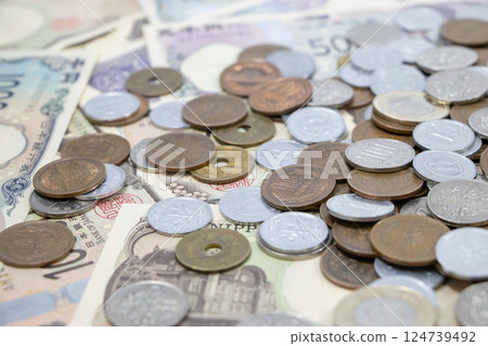 Money coins banknotes Money coins banknotes 124739492