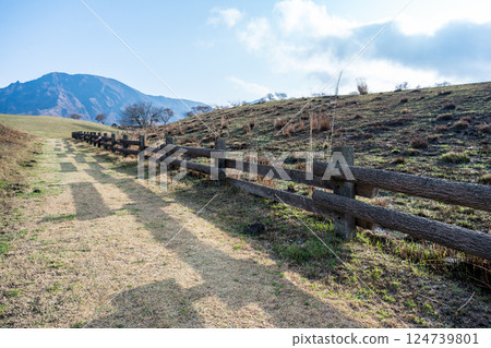 Scenery of Aso after field burning Scenery of Aso after field burning 124739801