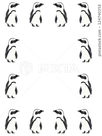可愛的海角企鵝框架插圖 可愛的海角企鵝框架插圖 124740358