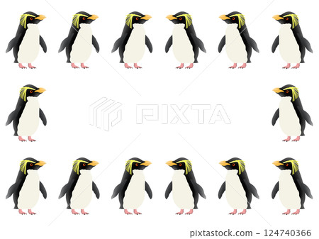 Cute penguin frame illustration Cute penguin frame illustration 124740366