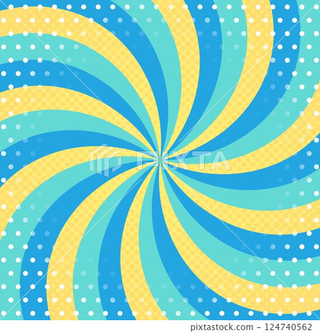 Curved sunburst, halftone dot pattern, dots pattern, square size 124740562