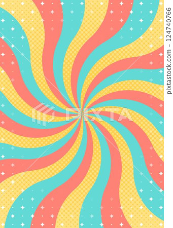 Curved sunburst, halftone dot pattern, glitter, sparkle effect, portrait orientation Curved sunburst, halftone dot pattern, glitter, sparkle effect, portrait orientation 124740766