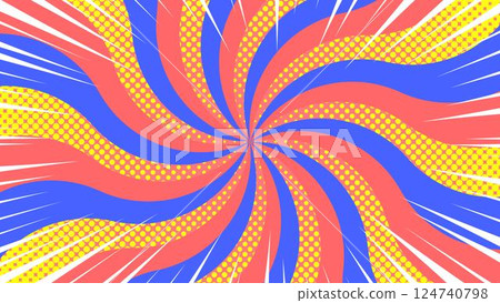 弧形旭日紋、半色調點狀圖案、集中式線條、流行設計 弧形旭日紋、半色調點狀圖案、集中式線條、流行設計 124740798