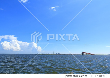 View of Haneda Airport from Keihinjima Tsubasa Park in Ota Ward, Tokyo 124740912