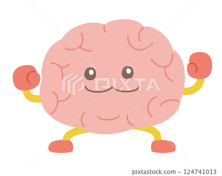 大腦人物握拳的插圖 124741013