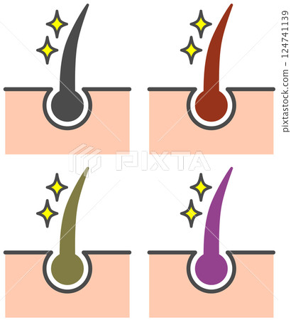 Fashionable hair types for dyeing and coloring 124741139