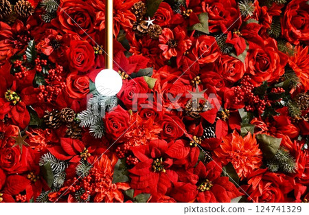 一朵紅色花花束 124741329