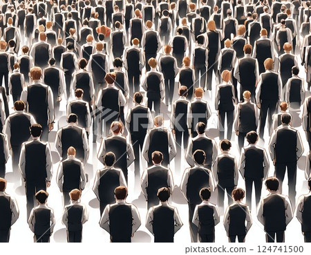Many people's faces, background material 124741500