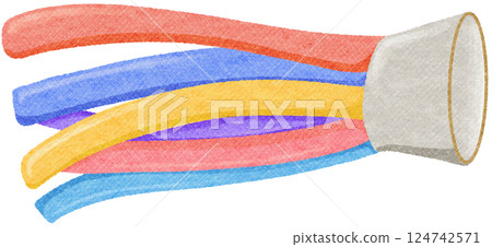 Top of outdoor Blue Koinobori decoration 124742571