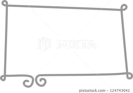 minimal doodle hand draw speech bubble balloon, think speak talk text box banner, flat design png illustration 124743042