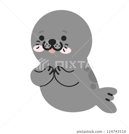 Cute cartoon seal 5 124743510