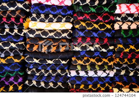Keffiyehs at middle eastern bazaar Keffiyehs at middle eastern bazaar 124744104