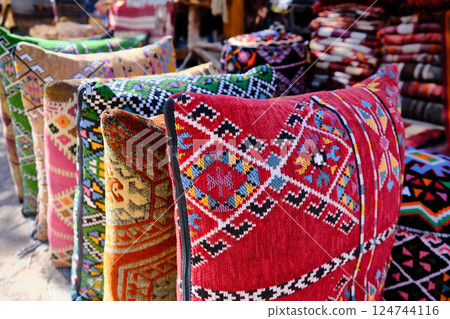Berber pillows at bazaar Berber pillows at bazaar 124744116