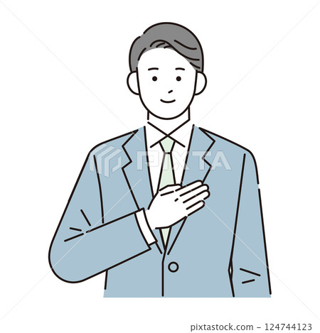 Man wearing a suit 124744123