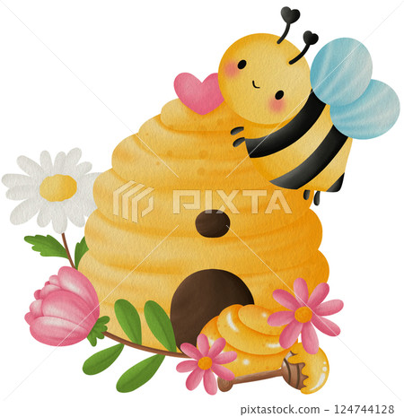Bee Clipart png, HoneyBee Watercolor Clipart, Kawaii Cartoon Character Hand Painting png, Spring clipart. Bee Clipart png, HoneyBee Watercolor Clipart, Kawaii Cartoon Character Hand Painting png, Spring clipart. 124744128