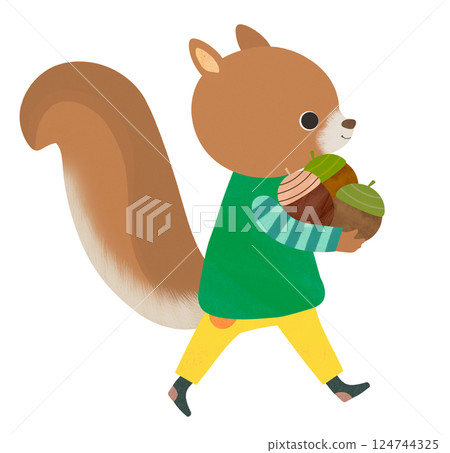Cute little squirrel 124744325