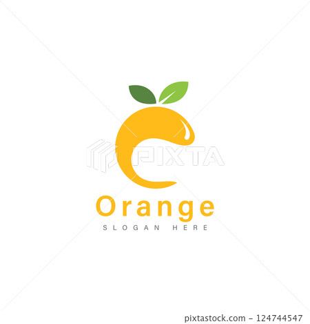 orange fruit logo design vector icon illustration design orange fruit logo design vector icon illustration design 124744547