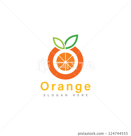 orange fruit logo design vector icon illustration design 124744555