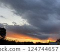 Thunderclouds in the sunset 124744657