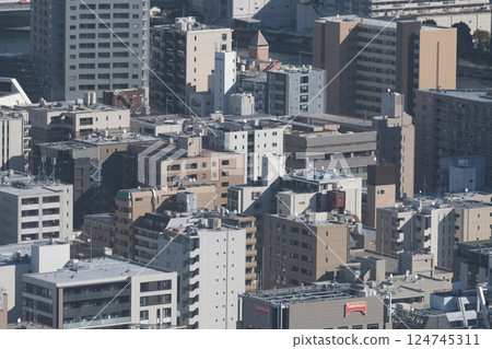 Scenery in the center of the city seen from a skyscraper 124745311