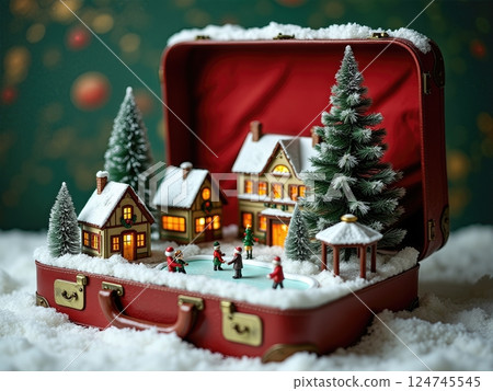 Portable Escapes Miniature Travel Destinations Nestled Within A Retro Classic Luggage 124745545