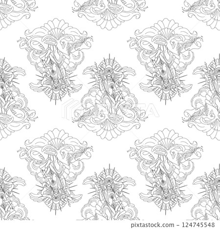 Graphic Amphitrite, the Greek sea Goddess Graphic Amphitrite, the Greek sea Goddess 124745548