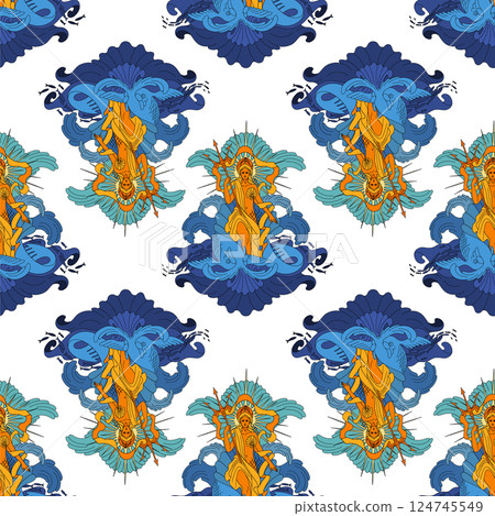 Graphic Amphitrite, the Greek sea Goddess Graphic Amphitrite, the Greek sea Goddess 124745549