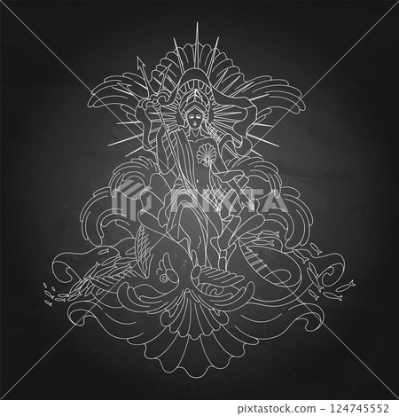 Graphic Amphitrite, the Greek sea Goddess Graphic Amphitrite, the Greek sea Goddess 124745552
