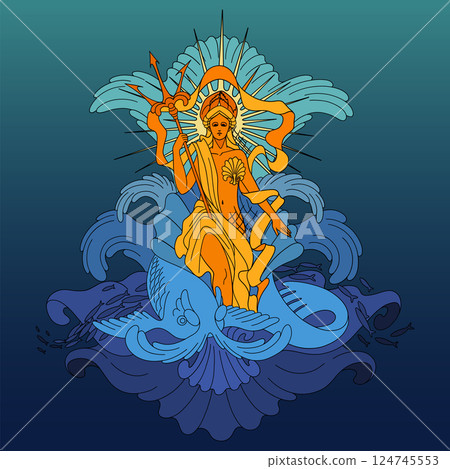 Graphic Amphitrite, the Greek sea Goddess Graphic Amphitrite, the Greek sea Goddess 124745553