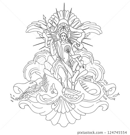 Graphic Amphitrite, the Greek sea Goddess Graphic Amphitrite, the Greek sea Goddess 124745554