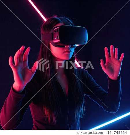 Transcending Boundaries Human Consciousness Merging with Digital Realms Through Immersive Virtual Reality Experience 124745834