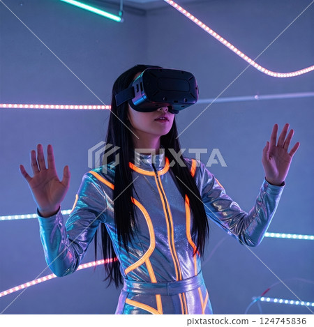 Transcending Boundaries Human Consciousness Merging with Digital Realms Through Immersive Virtual Reality Experience 124745836