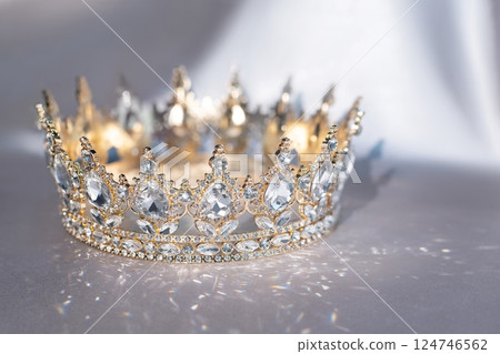 Golden royal crown. Symbol of monarchy and success. Beauty contest. Golden royal crown. Symbol of monarchy and success. Beauty contest. 124746562