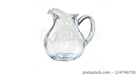 Elegant Clear Glass Pitcher With Handle. Perfect For Serving Beverages And Enhancing Table Aesthetics Isolated On Transparent Background 124746730